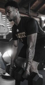 Athlete weight training session at AE Training facility in Warrensburg
